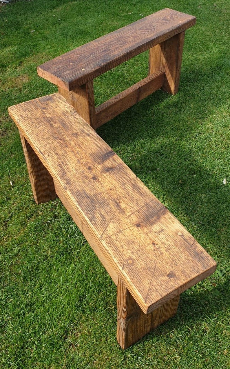 Rustic Wooden Bench Seat – Handmade Reclaimed Wood Entryway & Dining Bench