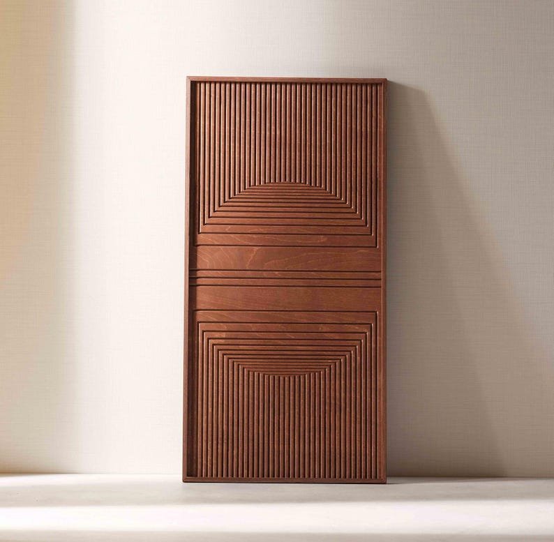 Handmade 3D Wood Wall Art – Rustic Wooden Wall Decor, Geometric Wall Hanging & Housewarming Gift